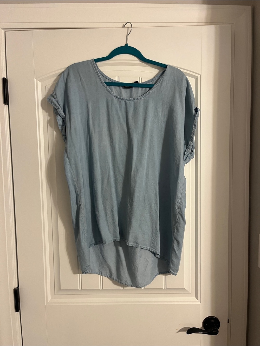Versona Soft Sky Blue Short Sleeve Relaxed Tunic